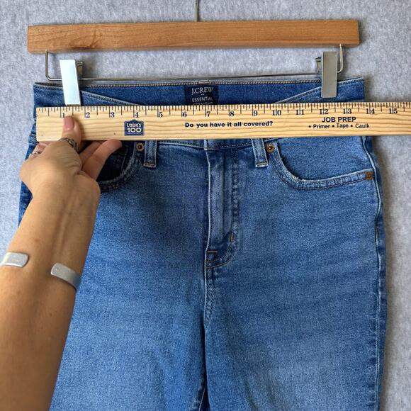 J.Crew Essential Straight Leg Jeans Women’s Size 26 Dark Wash Raw Hem Fair Trade - Picture 10 of 14